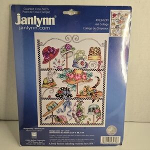 Janlynn Hat Collage Counted Cross Stitch Kit NEW #023-0239 Barbara Baatz Hillman